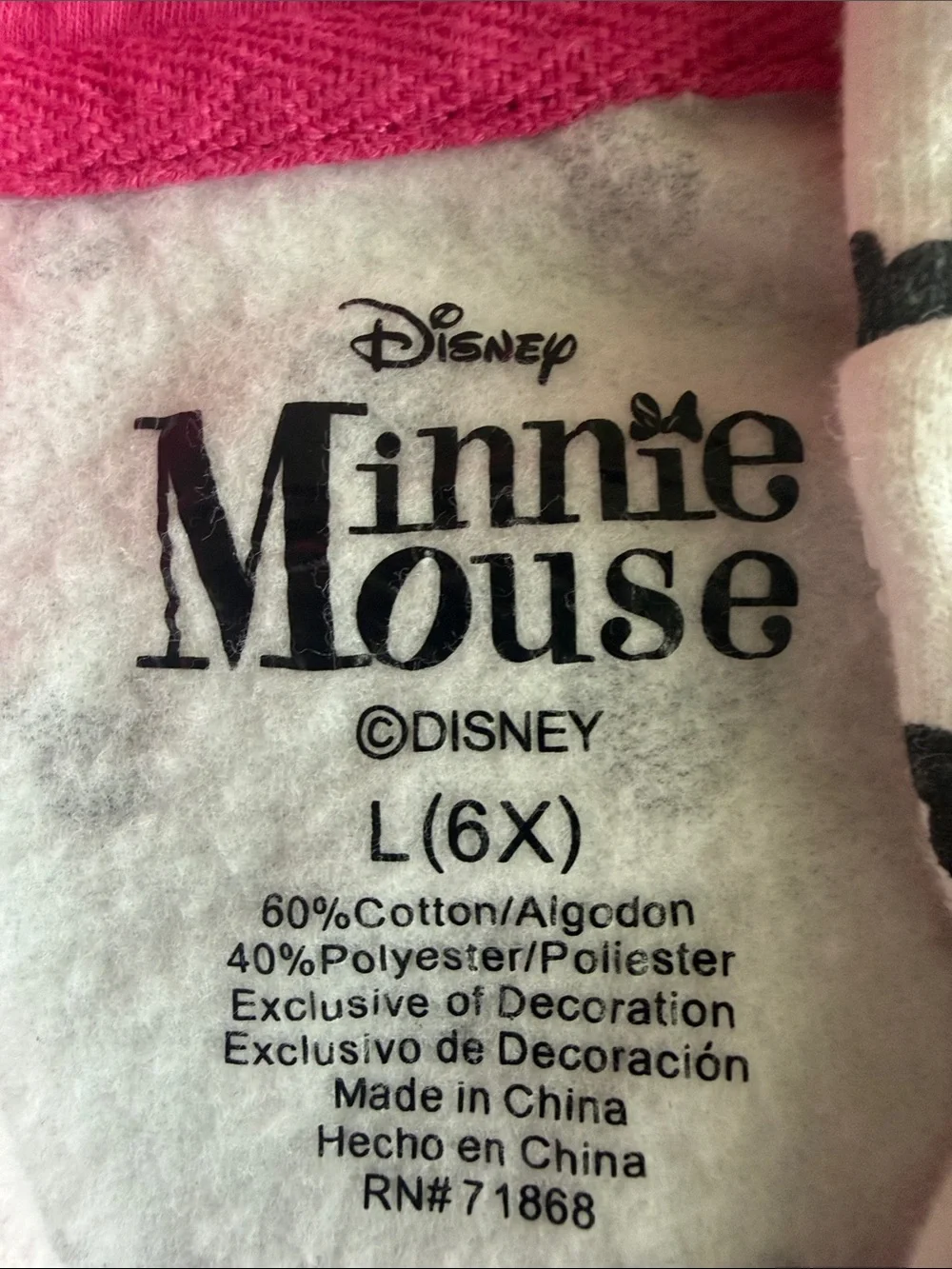 Disney Minnie Mouse Hooded Sweatshirt - White & Pink